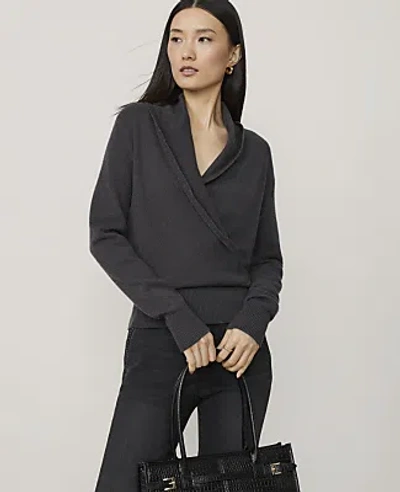 Ann Taylor Shawl Collar Sweater In Black