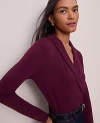 Ann Taylor Shawl Collar Wrap Top In Purple