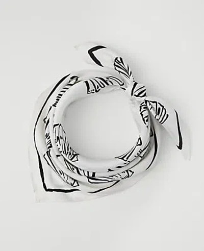 Ann Taylor Shell Print Silk Scarf In White