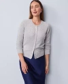 Ann Taylor Shimmer Ann Cardigan In White