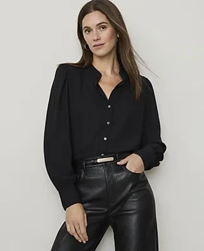 Ann Taylor Shirred Blouse In Black