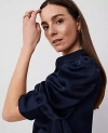 Ann Taylor Shirred Puff Sleeve Top In Night Sky