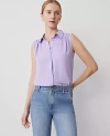Ann Taylor Shirred Sleeveless Shirt In Radiant Amethyst