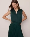 Ann Taylor Shirred Yoke Sleeveless Shirt In Green