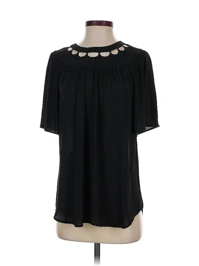 Pre-owned Ann Taylor Short Sleeve Blouse In Black