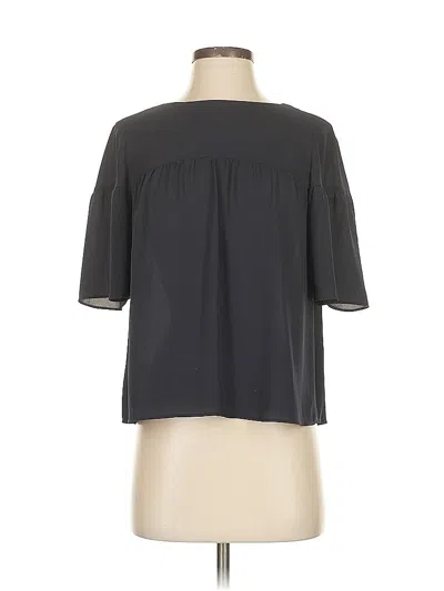Pre-owned Ann Taylor Short Sleeve Blouse In Black