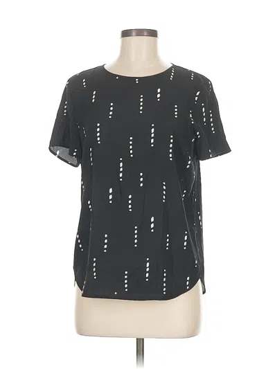 Pre-owned Ann Taylor Short Sleeve Blouse In Black
