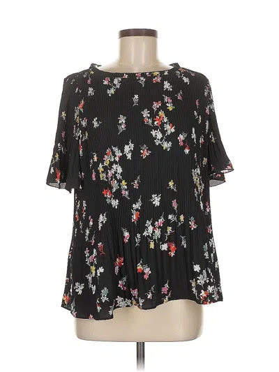 Pre-owned Ann Taylor Short Sleeve Blouse In Black
