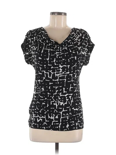 Pre-owned Ann Taylor Short Sleeve Blouse In Black