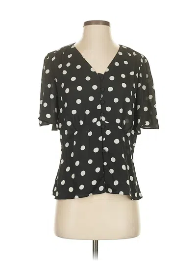 Pre-owned Ann Taylor Short Sleeve Blouse In Black