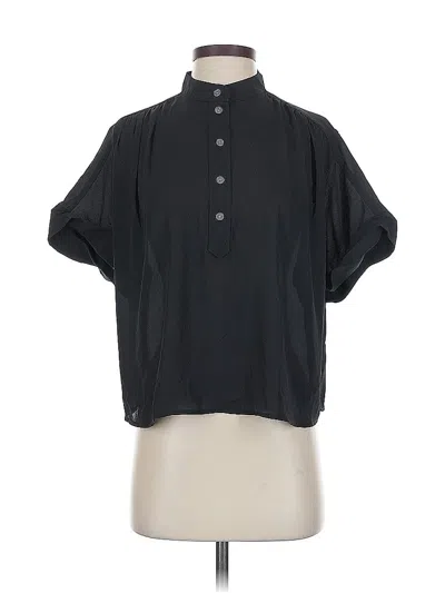 Pre-owned Ann Taylor Short Sleeve Blouse In Black