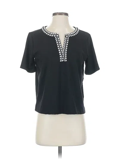 Pre-owned Ann Taylor Short Sleeve Blouse In Black