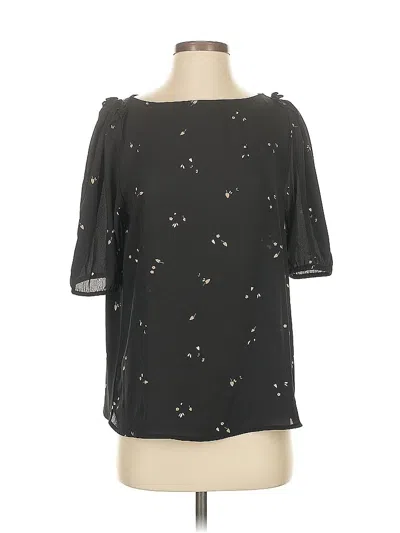 Pre-owned Ann Taylor Short Sleeve Blouse In Black
