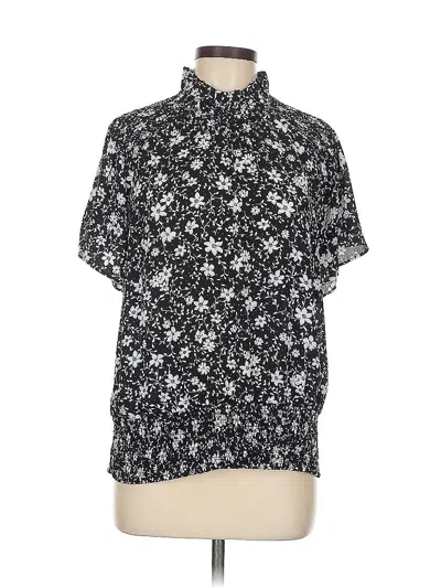 Pre-owned Ann Taylor Short Sleeve Blouse In Black