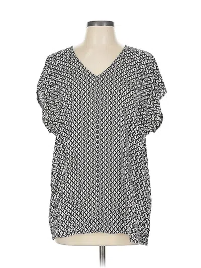 Pre-owned Ann Taylor Short Sleeve Blouse In Black