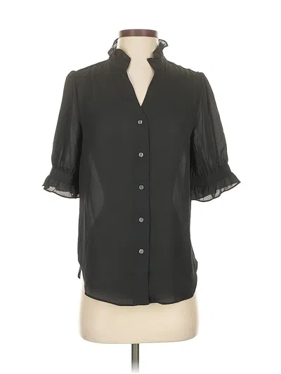 Pre-owned Ann Taylor Short Sleeve Blouse In Black