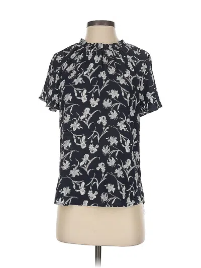 Pre-owned Ann Taylor Short Sleeve Blouse In Black