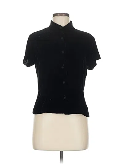 Pre-owned Ann Taylor Short Sleeve Blouse In Black