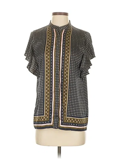 Pre-owned Ann Taylor Short Sleeve Blouse In Black