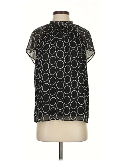 Pre-owned Ann Taylor Short Sleeve Blouse In Black