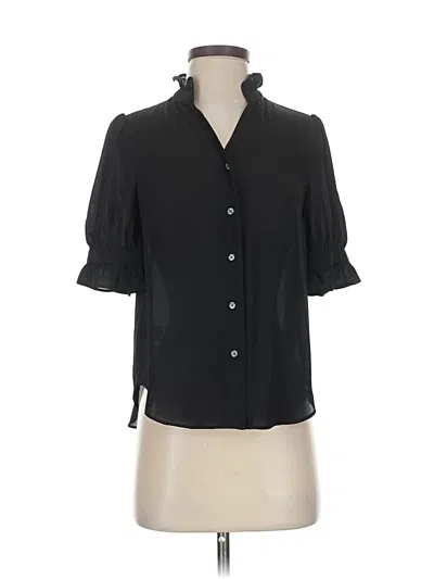 Pre-owned Ann Taylor Short Sleeve Blouse In Black