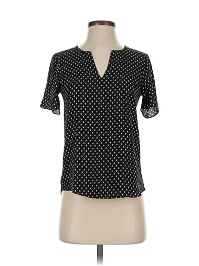 Pre-owned Ann Taylor Short Sleeve Blouse In Black