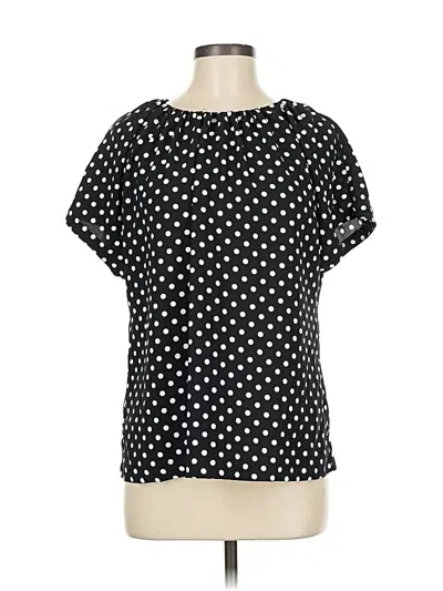 Pre-owned Ann Taylor Short Sleeve Blouse In Black