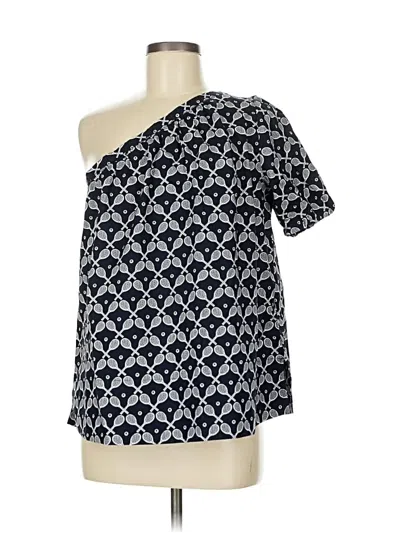 Pre-owned Ann Taylor Short Sleeve Blouse In Black