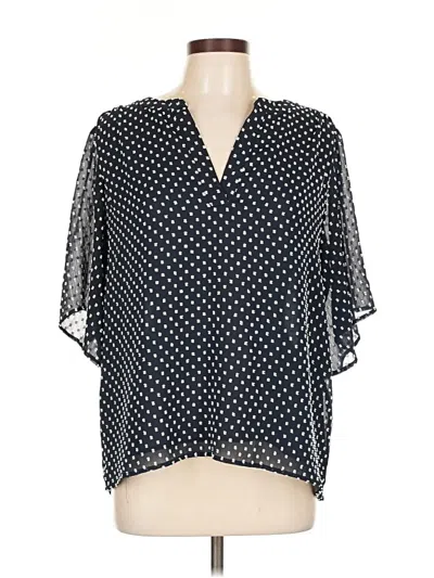 Pre-owned Ann Taylor Short Sleeve Blouse In Black