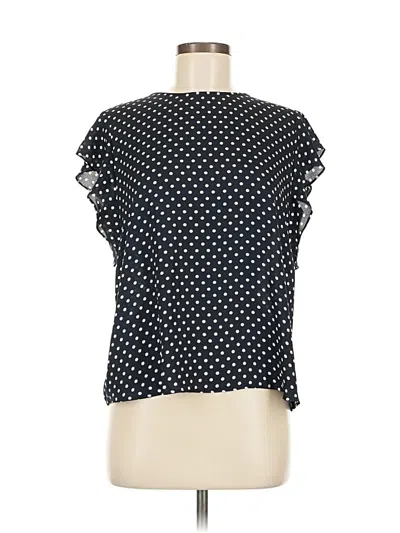 Pre-owned Ann Taylor Short Sleeve Blouse In Black