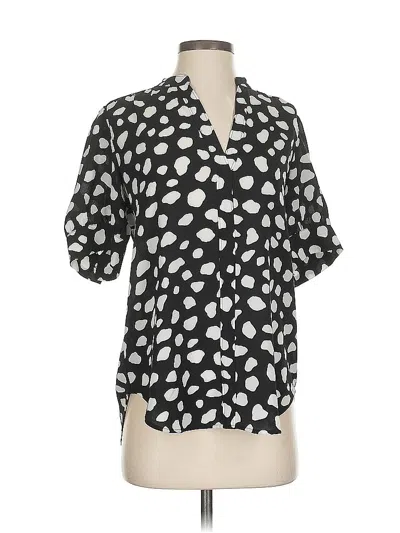 Pre-owned Ann Taylor Short Sleeve Blouse In Black