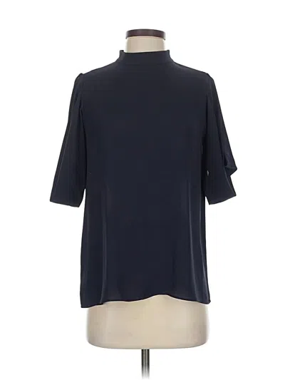 Pre-owned Ann Taylor Short Sleeve Blouse In Black