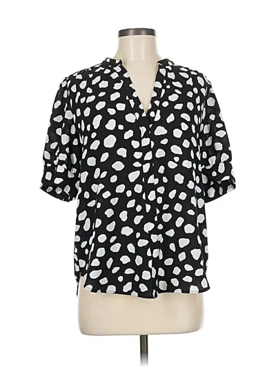 Pre-owned Ann Taylor Short Sleeve Blouse In Black