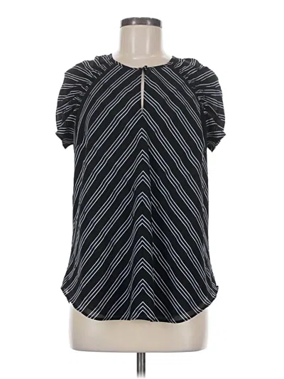 Pre-owned Ann Taylor Short Sleeve Blouse In Black