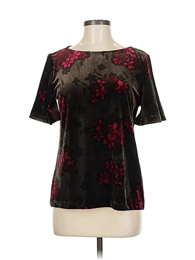 Pre-owned Ann Taylor Short Sleeve Blouse In Black