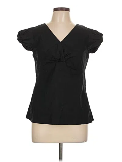 Pre-owned Ann Taylor Short Sleeve Blouse In Black