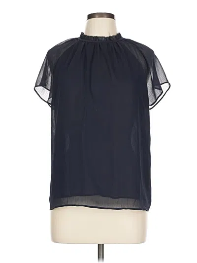 Pre-owned Ann Taylor Short Sleeve Blouse In Black
