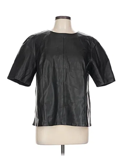 Pre-owned Ann Taylor Short Sleeve Blouse In Black