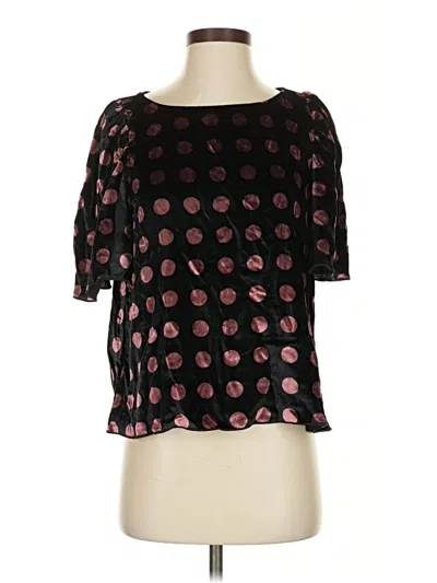 Pre-owned Ann Taylor Short Sleeve Blouse In Black