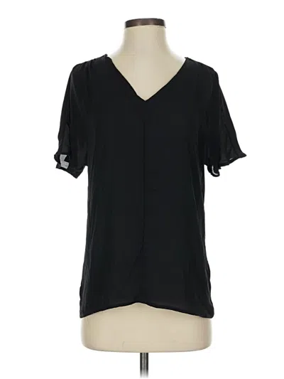 Pre-owned Ann Taylor Short Sleeve Blouse In Black