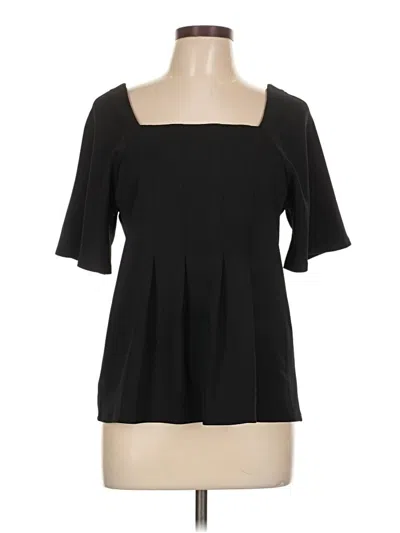 Pre-owned Ann Taylor Short Sleeve Blouse In Black