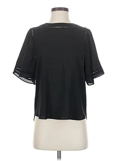 Pre-owned Ann Taylor Short Sleeve Blouse In Black