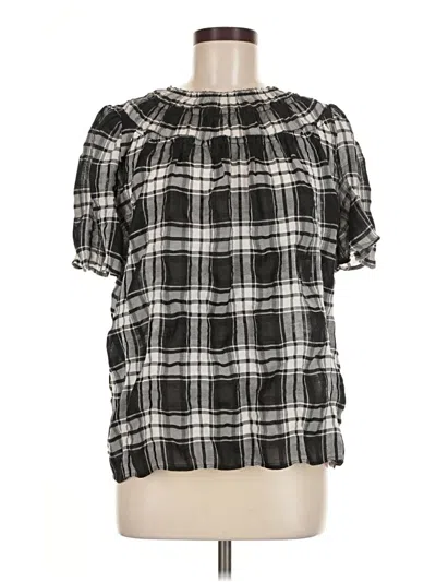 Pre-owned Ann Taylor Short Sleeve Blouse In Black
