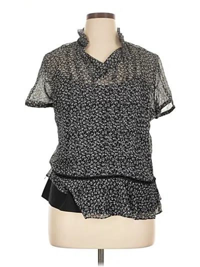 Pre-owned Ann Taylor Short Sleeve Blouse In Black