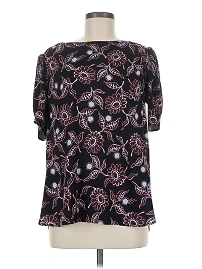 Pre-owned Ann Taylor Short Sleeve Blouse In Black