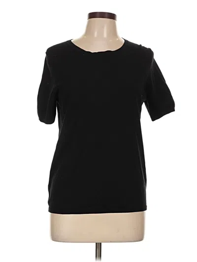 Pre-owned Ann Taylor Short Sleeve Blouse In Black