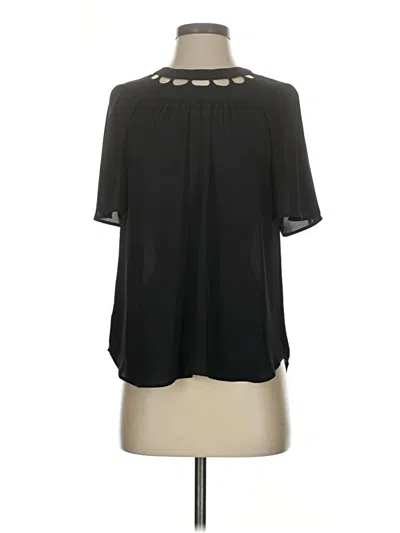 Pre-owned Ann Taylor Short Sleeve Blouse In Black