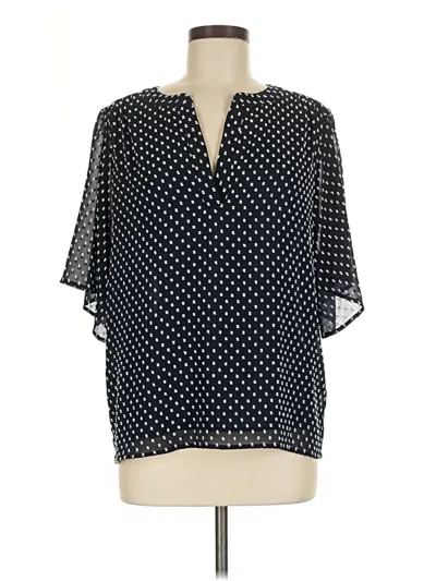 Pre-owned Ann Taylor Short Sleeve Blouse In Black