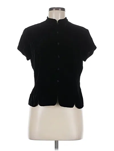 Pre-owned Ann Taylor Short Sleeve Blouse In Black