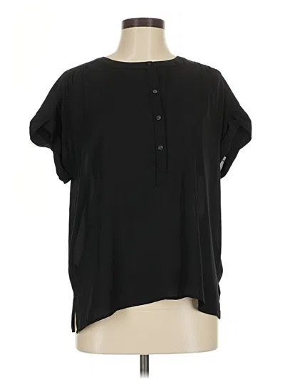 Pre-owned Ann Taylor Short Sleeve Blouse In Black